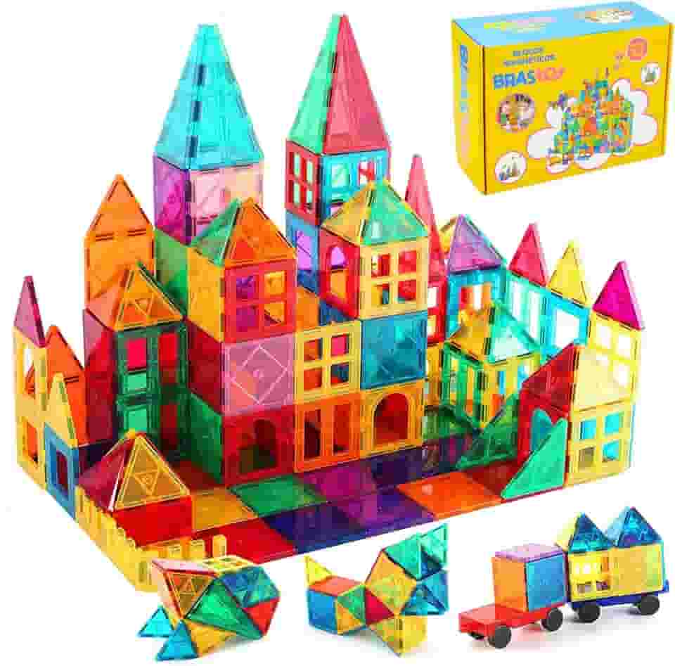 Brastoy Blocos de Montar Magnéticos Infantil Construção Brinquedo (65 Peças)