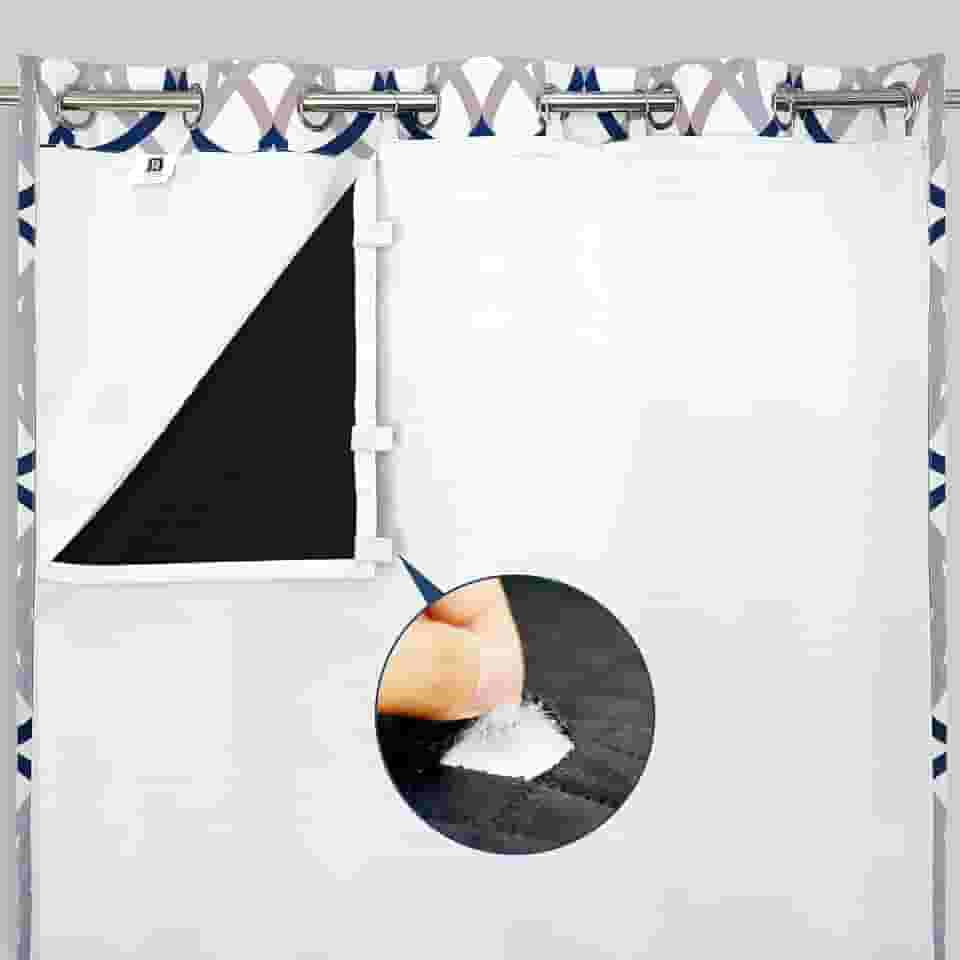 DriftAway Forro de cortina acolchoado com isolamento térmico à prova de som para quarto barreira de som 100% blecaute calor frio redução de ruído, economia de energia 127 cm x 239 cm, um painel branco