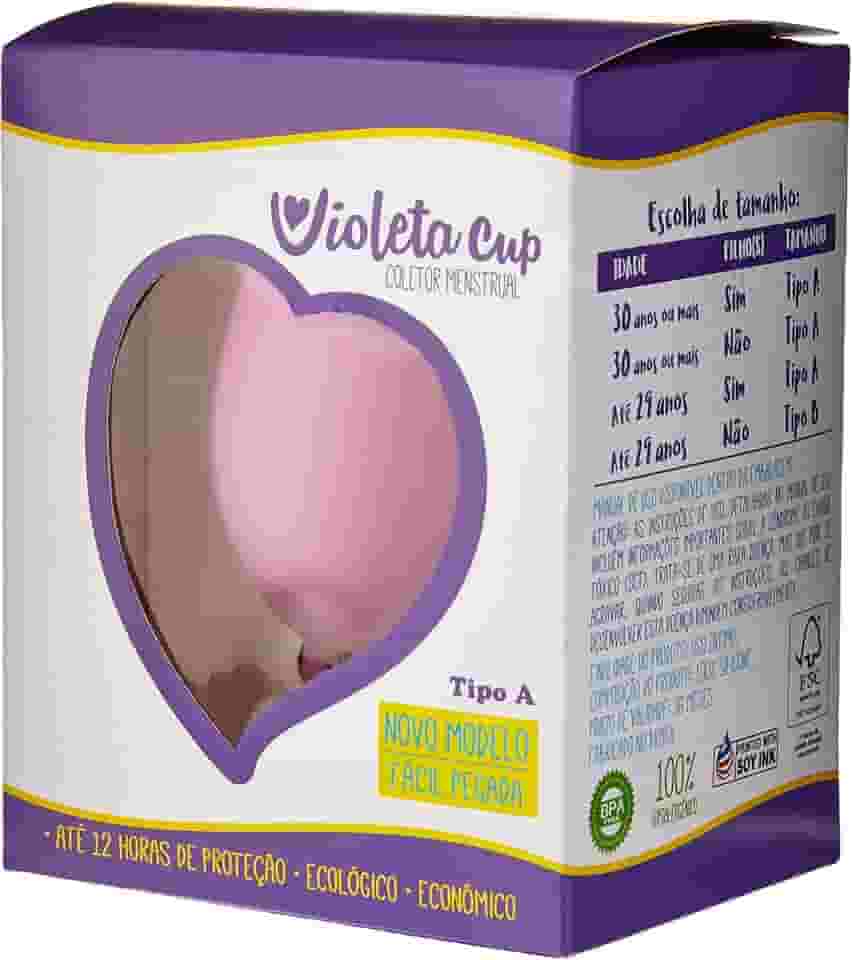 Violeta Cup Coletor Menstrual Rosa Tipo A, Violeta Cup, Rosa, Tipo A Mulheres A Partir De 30 Anos Ou Com Filhos, E/Ou Com Colo Do Útero De Altura Média E Alta