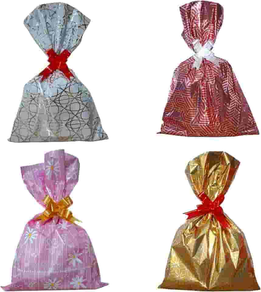 Kit 10 Sacos de presente 30x44 + 10 laços fácil (Sortidos Estampados)