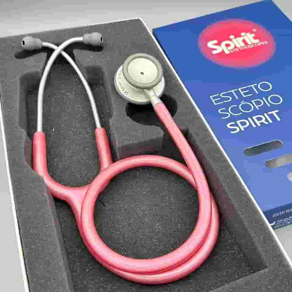 Estetoscópio Spirit MD Pro-Lite Duplo Adulto e Pediátrico Rosa Perolizado