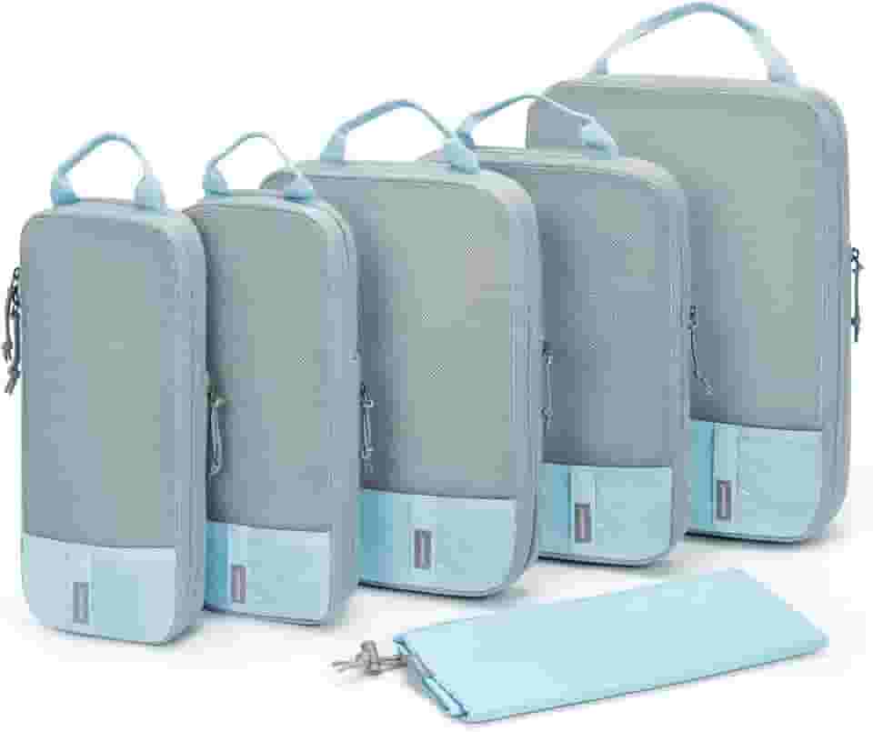 Conjunto de 6 cubos organizadores de compressão BAGSMART para bagagem, essenciais em viagem leves, organizador de bagagem durável, Set of 6
