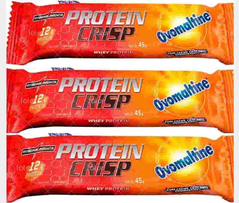 Kit 03 unidades-Crisp Bar Protein Sabor Ovomaltine com 12 gramas de Proteinas de 45g-Integralmedica