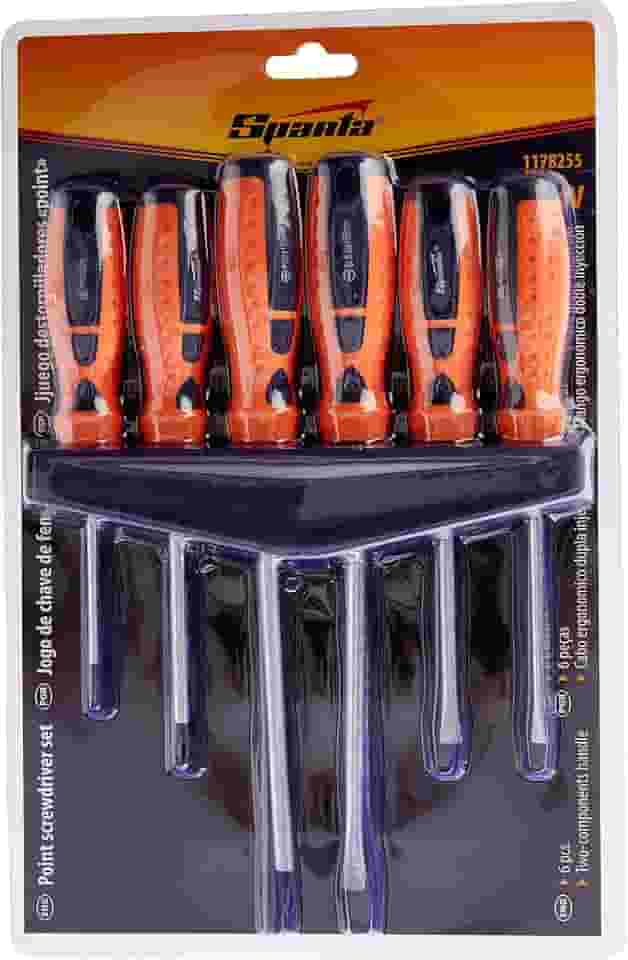 Sparta Jogo De Chaves De Fenda E Phillips Point Crv Cabo Dupla Injeção 6 Peças//Sparta