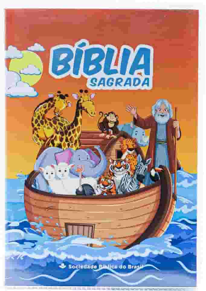 Bíblia Infantil para evangelismo com adesivos | SBB | Capa brochura ilustrada, arca: Nova Almeida Atualizada (NAA)