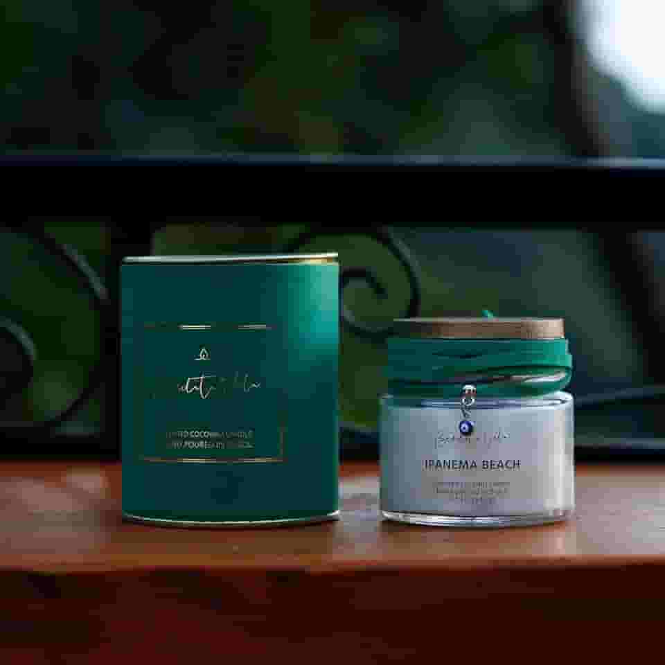 Vela Vegetal Aroma Ipanema Beach praia mar - Bendita Vela - Coleção aromas do Brasil