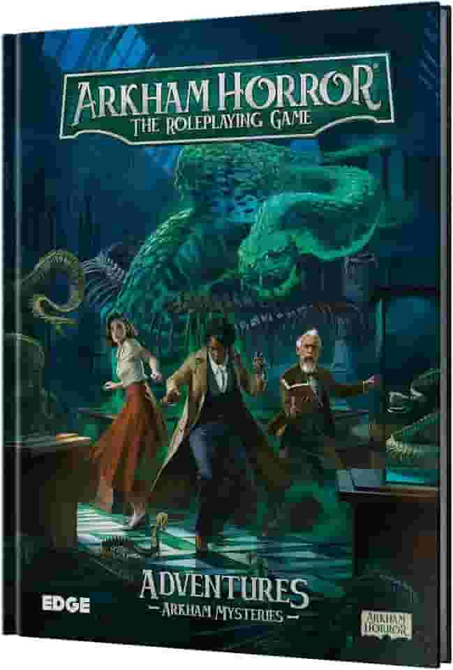 Asmodee Arkham Horror The Roleplaying Game Asmodee Arkham Mysteries Adventure Book - Três cenários independentes, RPG imersivo para crianças e adultos, maiores de 14 anos, 2 a 6 jogadores, 1+ hora de