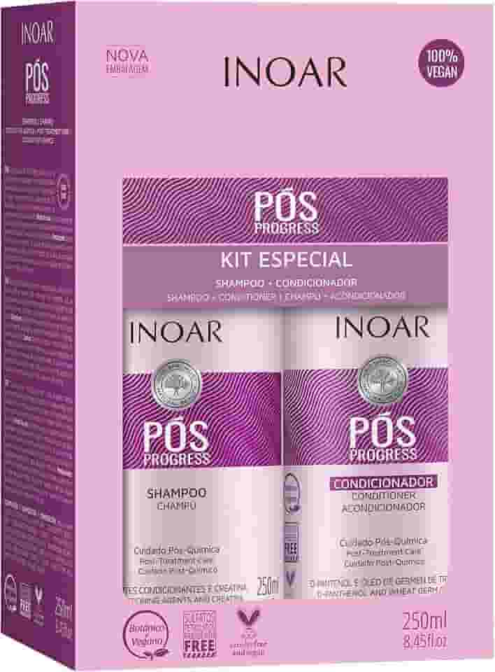Kit Duo Shampoo e Condicionador Pós Progress, Inoar, 250 Ml