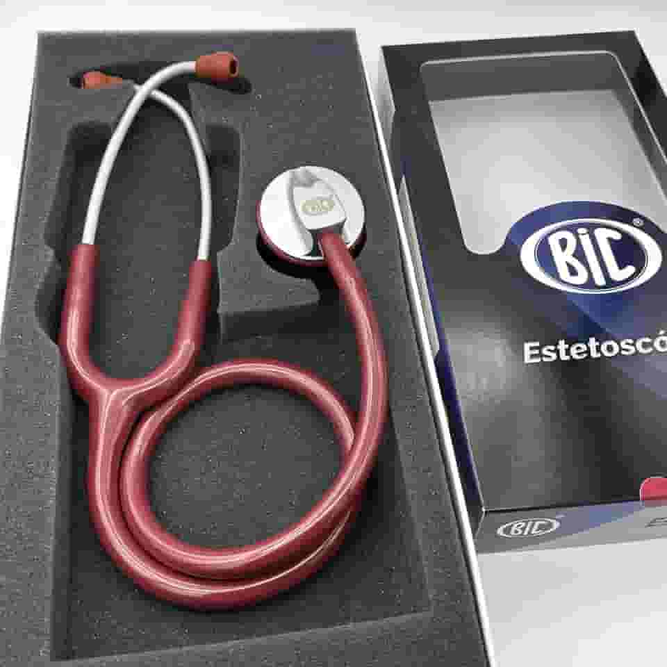 Estetoscópio Adulto Unisson Standard Vinho BIC ES1129 - Ideal para Estudantes Enfermagem e Veterinária
