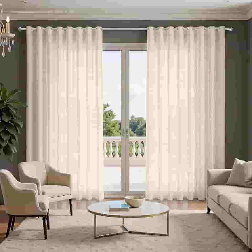 Cortina Gaze Linho Com Forro Microfibra 4,00x2,30 Para Varão (Bege)