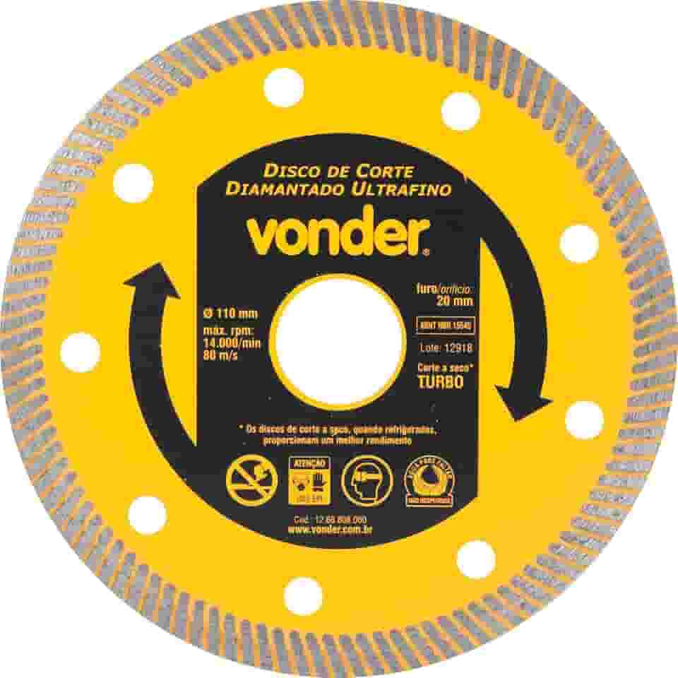 Vonder, Disco De Corte Diamantado, 110 Mm, Para Porcelanato, Ultrafino.