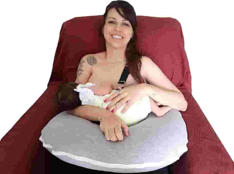 ALMOFADA DE AMAMENTAR MOLETOM CINZA - BEM FIRME!!!! BEBÊ QUERIDO