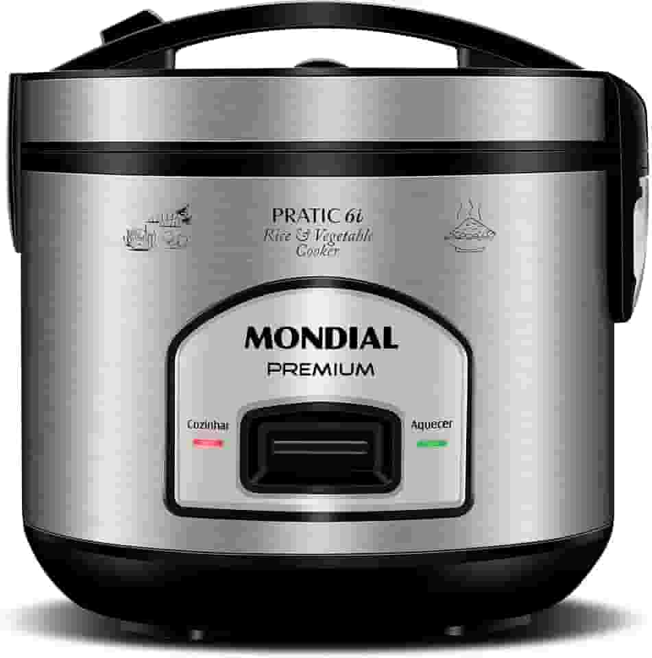 Panela Elétrica de Arroz, Mondial, Preto/Inox, 500W, 220V - PE-43-6X
