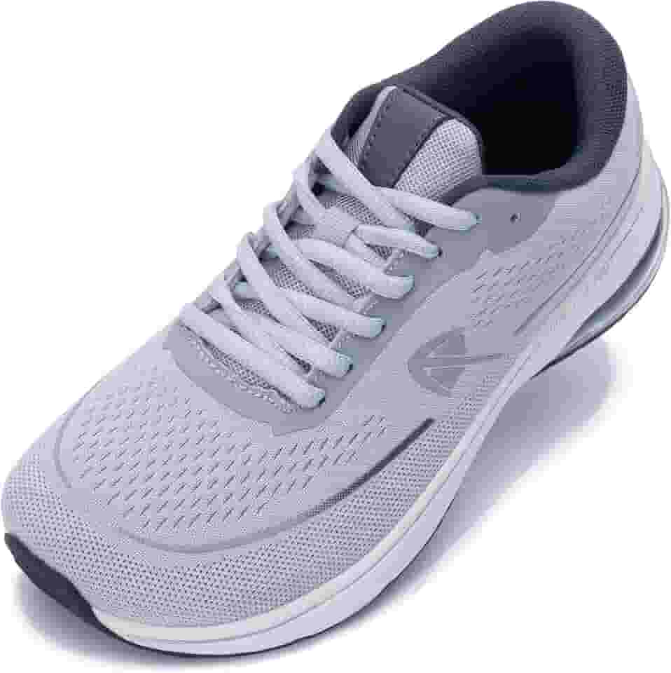 Tênis de caminhada feminino com bico largo para fascite plantar suporte de arco tênis ortopédico confortável para joanete pés alívio da dor EUA 6-11, Cinza, 8.5 Wide