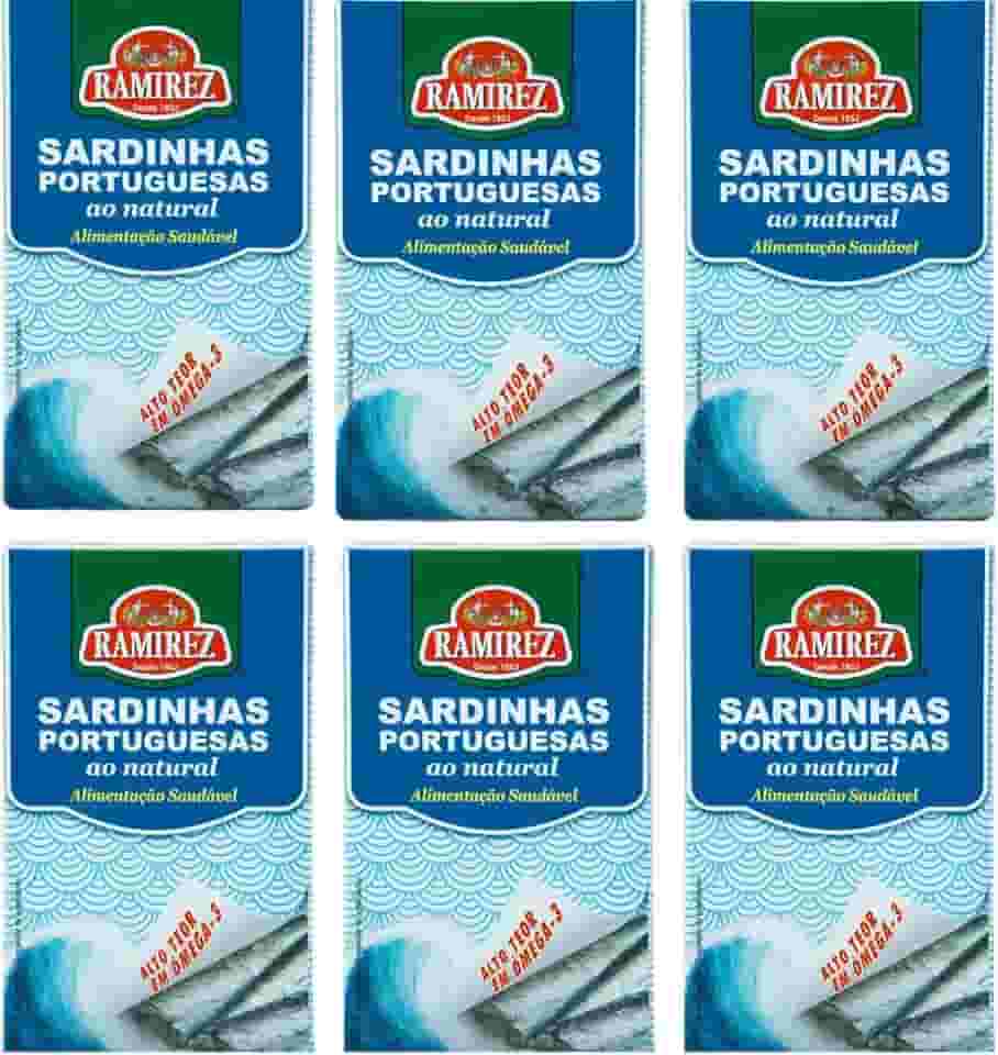 Sardinha Portuguesa em Água ao Natural RAMIREZ - 125g - Tampa Abre Fácil - 6 Unidades