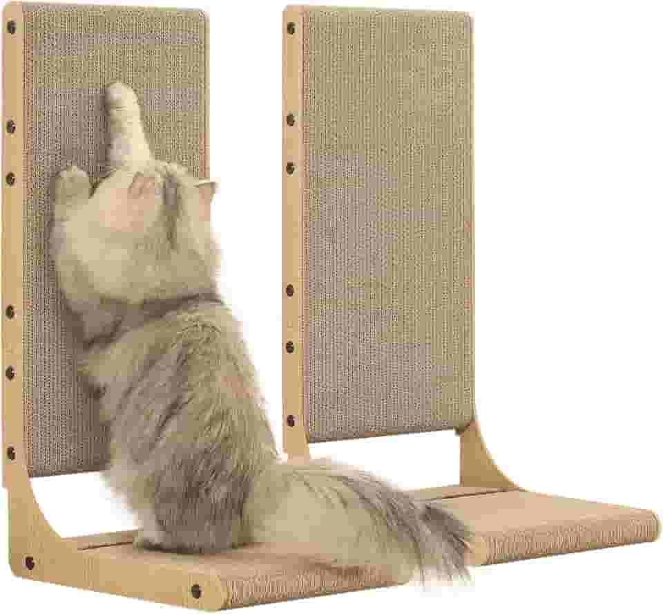 Zakkart Pacote com 2 tábuas de arranhar para gatos, 60 cm de altura, em formato de L, arranhadores verticais para gatos internos, poste para arranhar para parede e sofá, grande