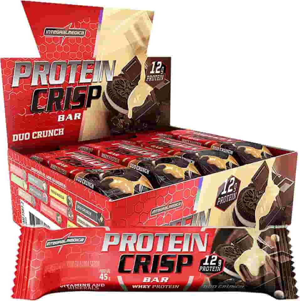 Integralmedica - Barra de Proteína Whey Protein Crisp Bar Duo Crunch - Snack Proteíco - Pré e Pós-Treino - Display com 12 Unidades