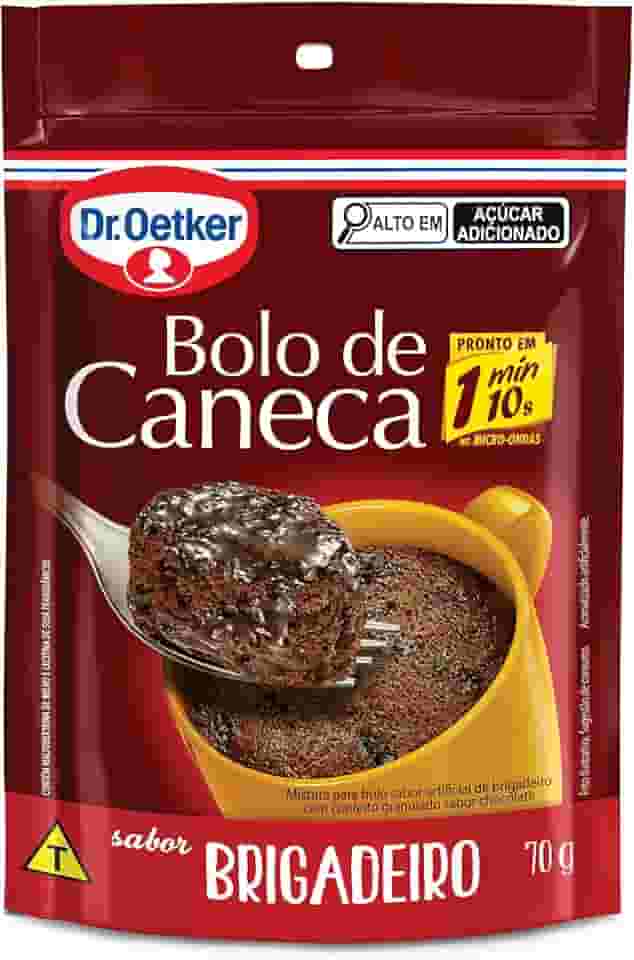 Dr. Oetker Bolo de Caneca Sabor Brigadeiro, Mistura Pronta para Massa, Rápido Preparo, Pronto em Apenas 1 Minuto e 10 Segundos, Snacks ou Lanches Doces, 70g