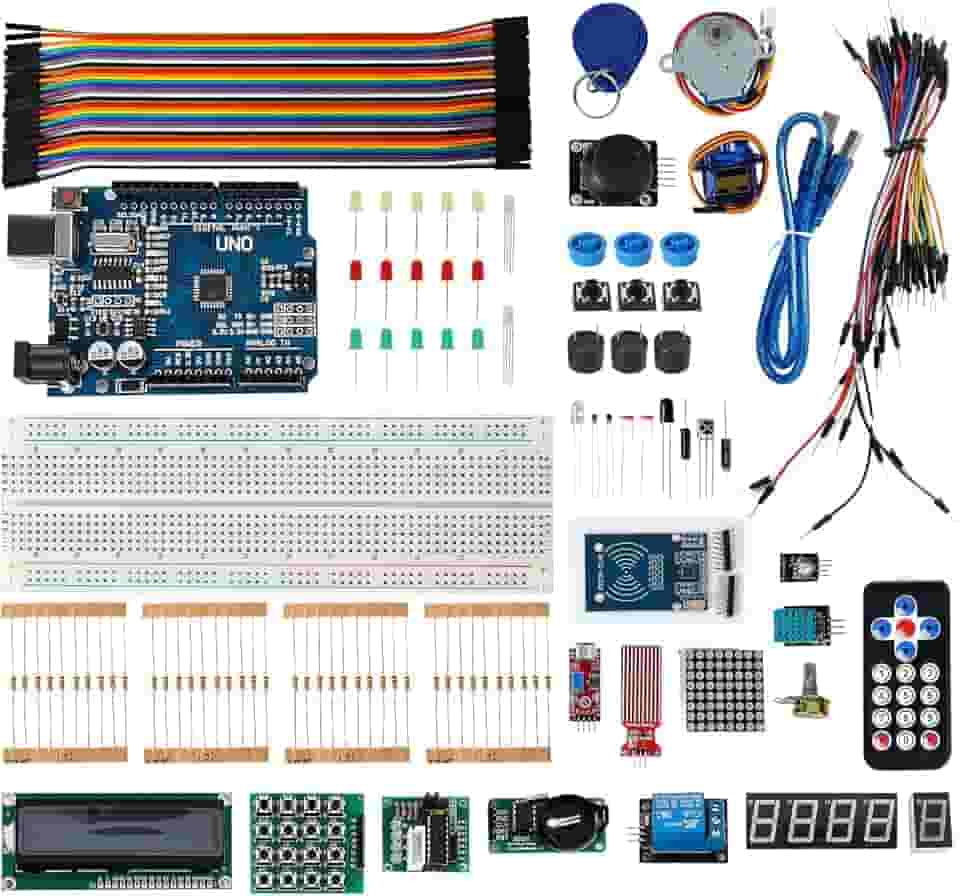 Mega Kit Robótica Para Arduino Uno e + 200 pcs com Tutorial, Kit Iniciante para Arduino, Construindo O Jogo Da Memória, Robotica, Automação Residencial