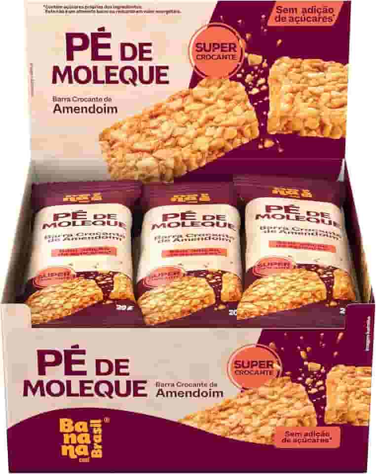 Banana Brasil - Barra Pé de Moleque Crocante De Amendoim - (com 16 unidades de 20g)