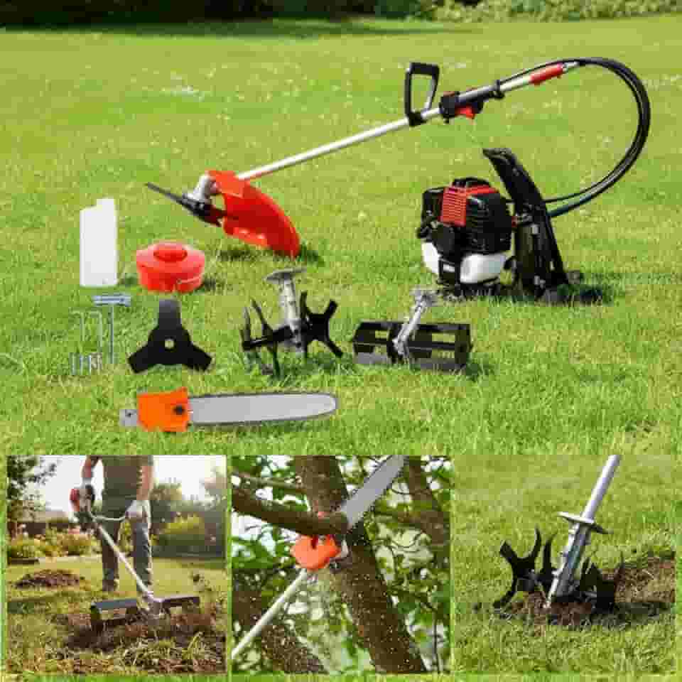 Roçadeira Costal 65cc + Enxada Rotativa + Aradora + Motopoda