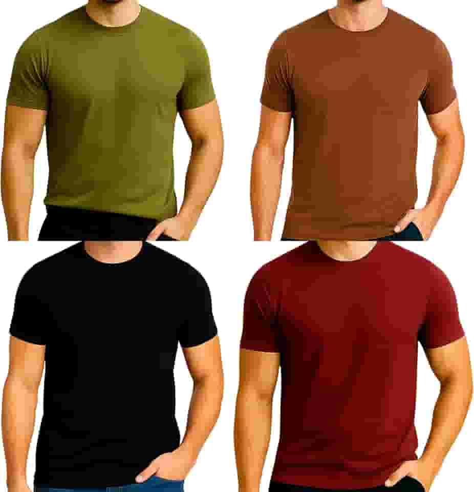 Kit C4 Camiseta Modal T-shirt Premium Masculina Cores Aleatórias Modella