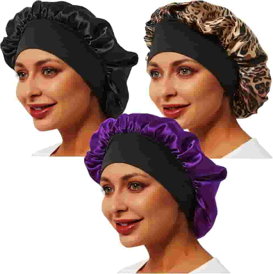 3 toucas extra sedosas de cetim para dormir