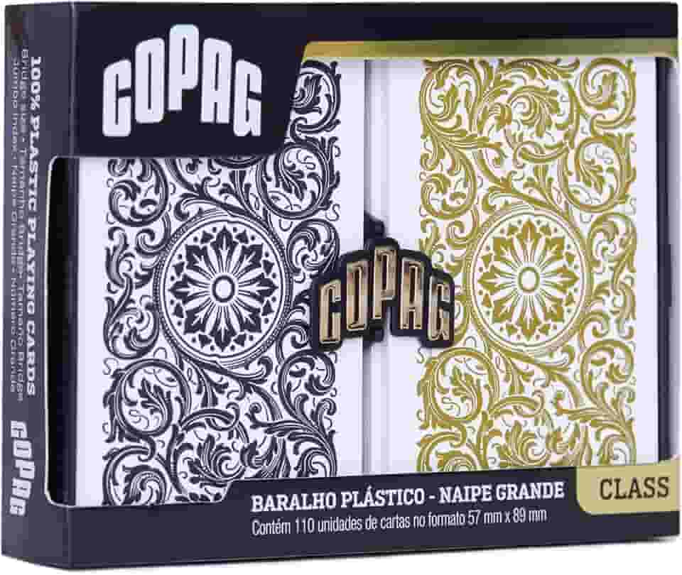 Baralho Class Elite Estojo Duplo Naipe Grande - Preto/Dourado - Copag