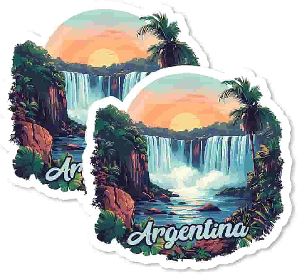 Ímã de geladeira Argentina de 10 cm, pacote com 2 países, América do Sul – Ímãs de viagem decorativos de vinil forte para geladeira armário cozinha escritório – Fofo, divertido, estético, legal