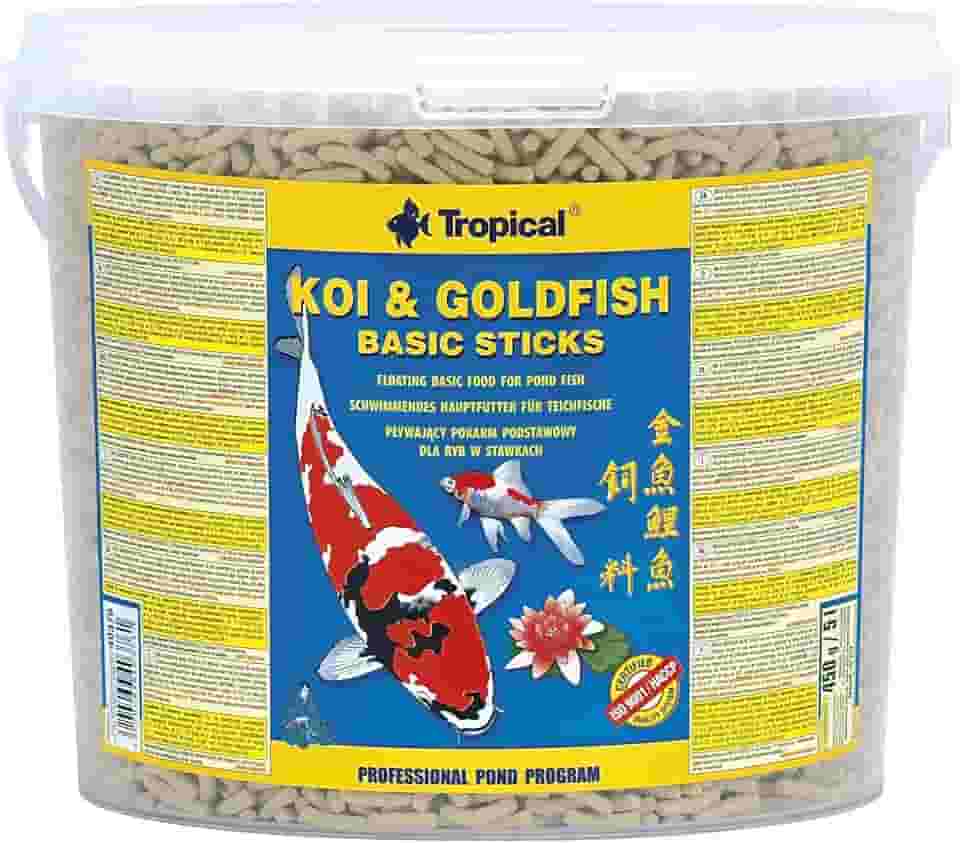 KOI & GOLDFISH BASIC STICKS - ração flutuante, completa para carpas e peixes vermelhos - Balde 430g