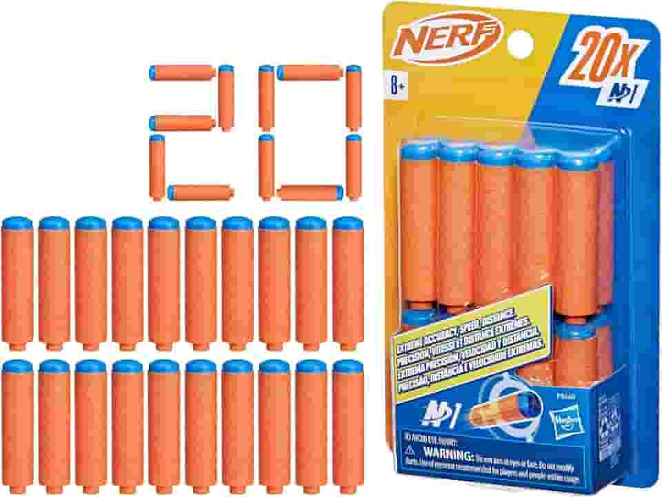 Nerf N Series Refil 20 Dardos N1 (Compatíveis Apenas com os Lançadores N Series), brinquedos para meninos e meninas, brinquedo de Natal para adolescentes e crianças acima de 6 anos