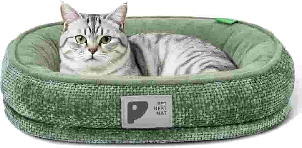 Cama ortopédica para cachorros e gatos, sofá-cama para cães com espuma para ovos de quatro lados com capa removível e fundo antiderrapante verde M