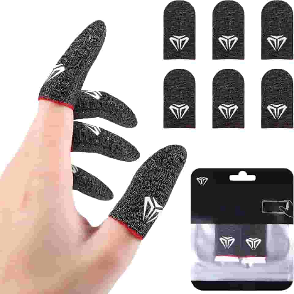 Kit 6 pçs Luva De Dedo Gamer Linha Pro Fibra de Prata 2025 linha Profissional Pra Jogar Jogos Semi Pro Para Jogar COD Mobilie Beehive Wasp, anti suor, Premium, luva v8