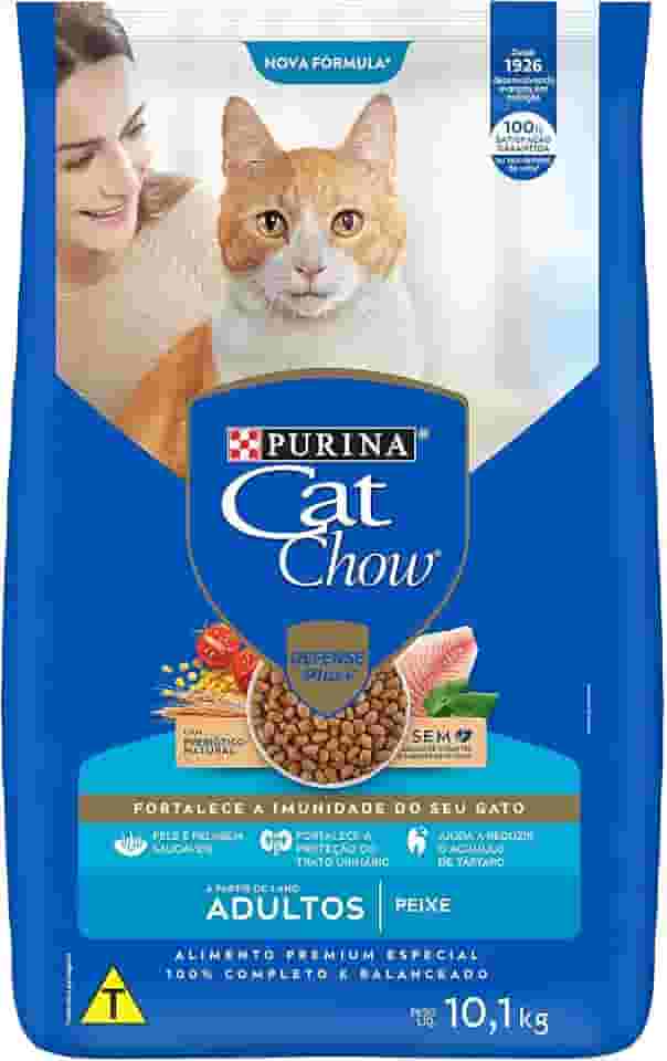 Purina Cat Chow Ração Nestlé Para Gatos Adultos Sabor Peixe 10 1Kg Purina