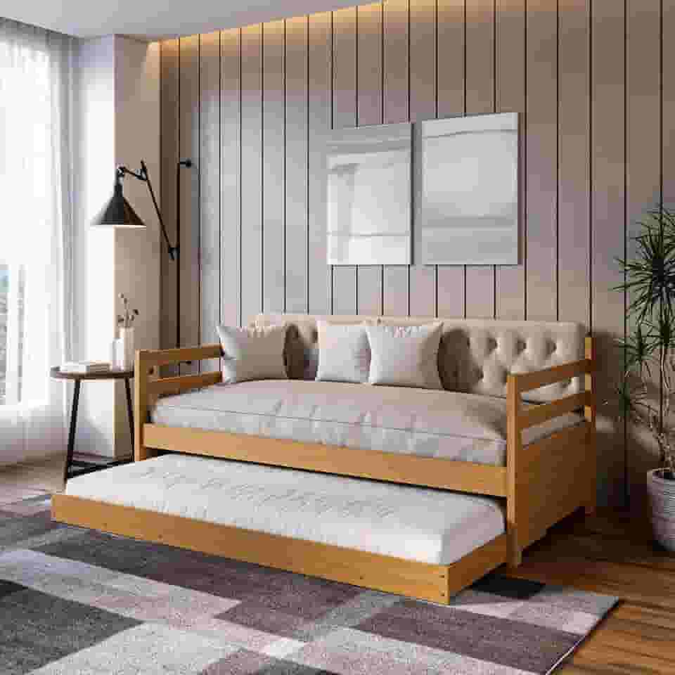Sofá Cama Bicama Solteiro Lux Imbuia