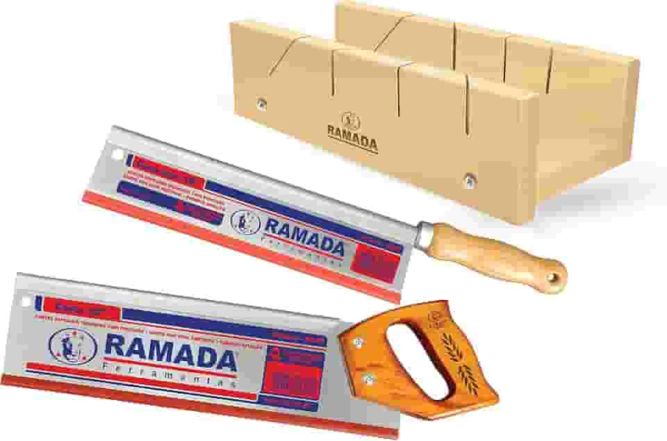 Gabarito Corte Meia Esquadria + 2 Serrote Costa 10 e 12 Pol.