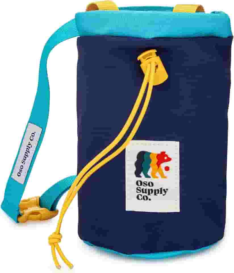 Oso Supply Co - Bolsa de giz clássica para escalada em rocha, balde de giz com cinto de clipe rápido, bolsos com zíper e bolsa - Equipamento perfeito para escalada interna/externa