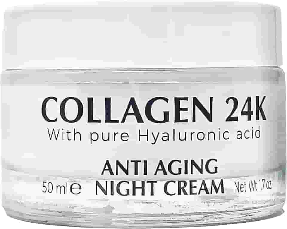 Delfanti-Milano • Colágeno 24K • Creme noturno antienvelhecimento • Hidratante facial e pescoço com ácido hialurônico puro • Feito na Itália