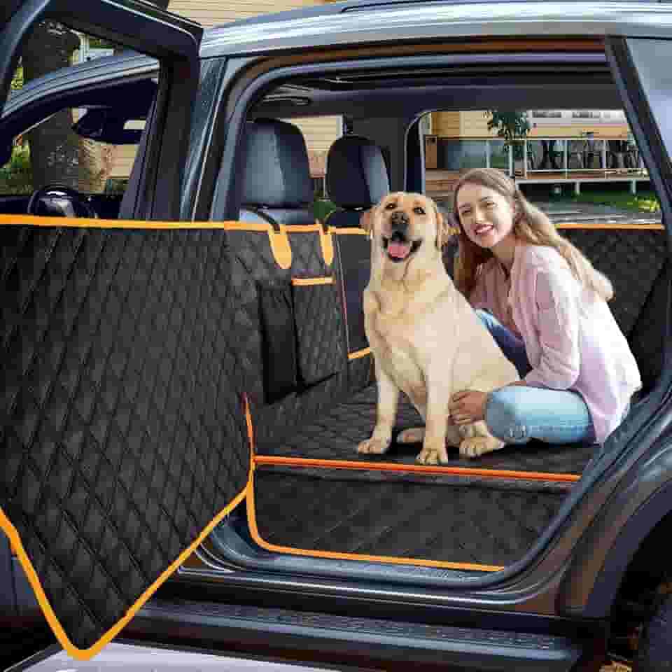 INSMEER Capa Protetora Carro Pet Universal com Fundo Rígido e Protetores de Porta Ajustável para Carros SUVs e Picapes Impermeável Antiderrapante para Viagens com Cachorros