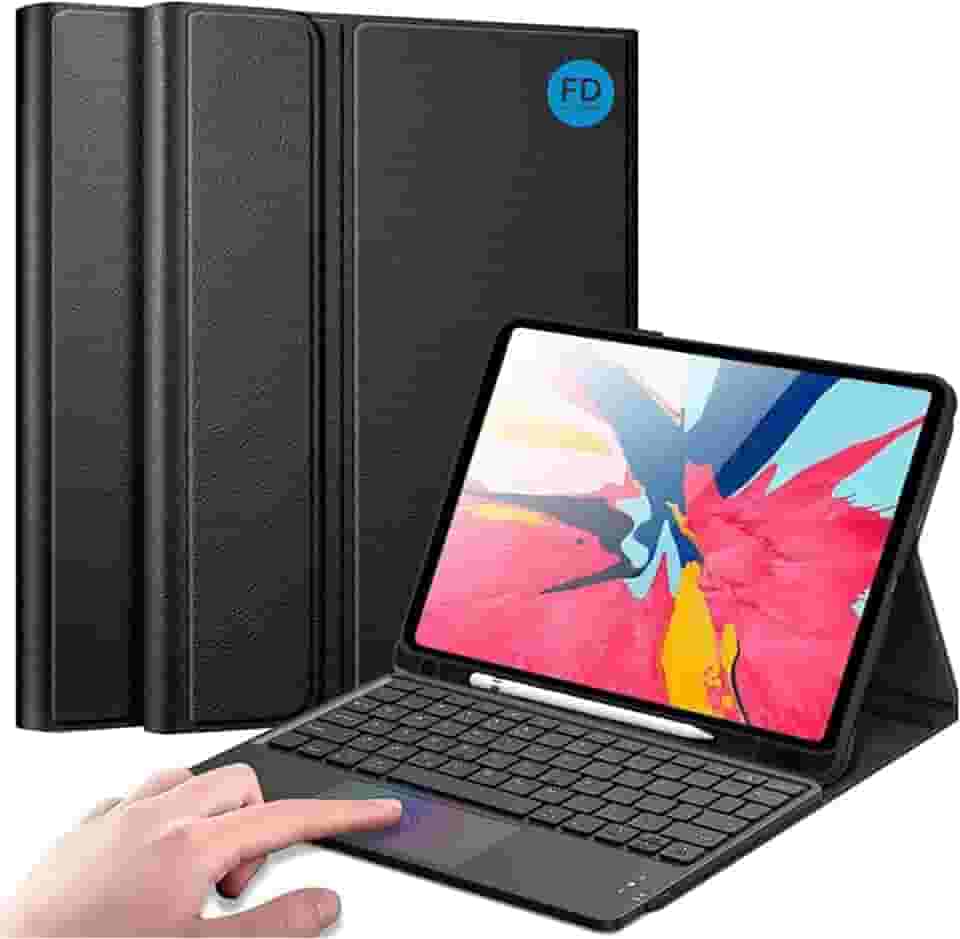 Case Capa para iPad 10ª (Chip A14-2022) e 11ª (Chip A16-2025) Geração 10.9″ Magnética com Teclado Touchpad e Compartimento para Pencil - FD Acessórios (Preto)