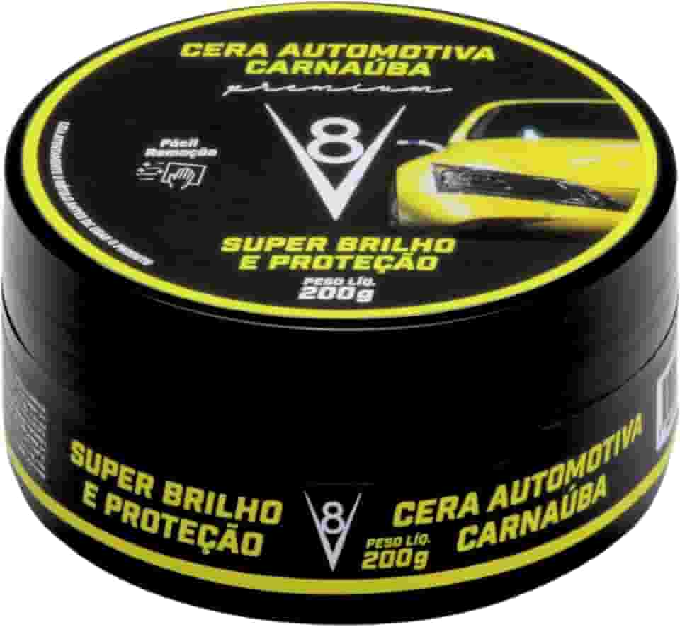 Cera Automotiva Pastosa, V8, 200 g, Preto