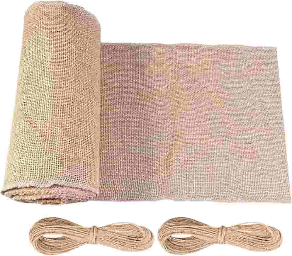 Rolo de lavável, 2 rolos de 10 m, enfeites de barbante, caminho de mesa decorativo de linho para artesanato faça você mesmo, jogos americanos de