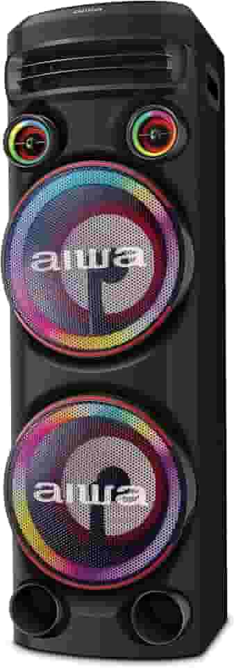 Torre de Som AIWA T2W-02 2300W 2Woofers10" Bluetooth RGB USB FM DJ