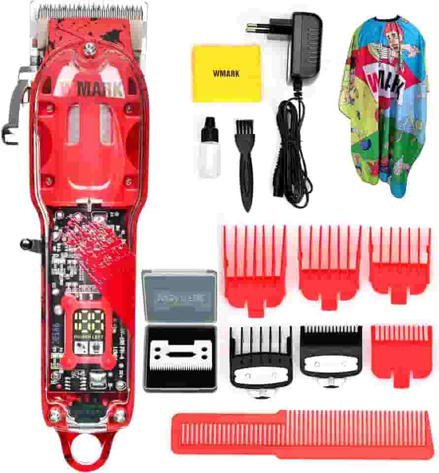 Máquina de cortar cabelo elétrica profissional, máquina de barbear 6500 rpm com marca transparente 100v/240v NG 320