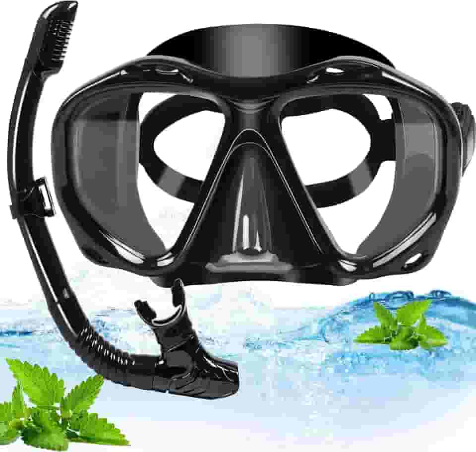 Máscara de Mergulho, Mascara de Mergulho, Mascara de Mergulho Snorkel para Adultos com Visão Ampla de 180°, Snorkel Adulto, Kit Óculos de Mergulho, Oculos de Mergulho