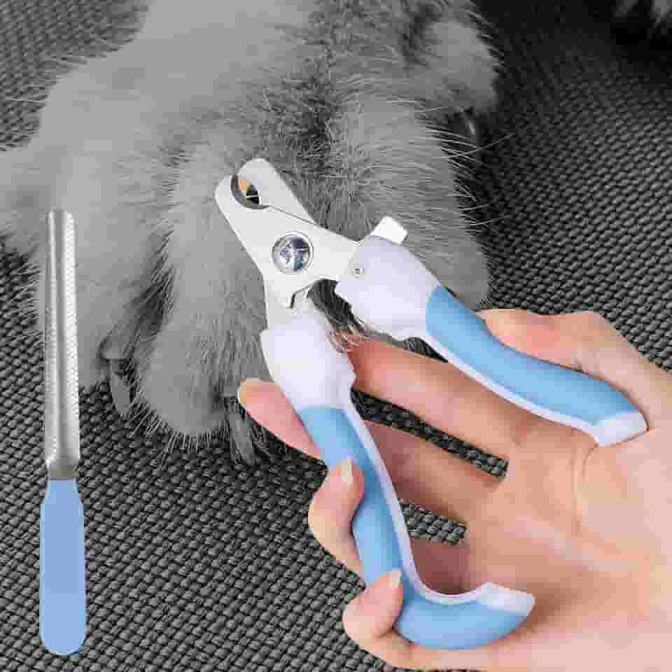 Cortador de unhas para cães grandes com proteção de segurança – Aparador de unhas rosa para cães e gatos (16,5 × 7 × 1,5 cm)