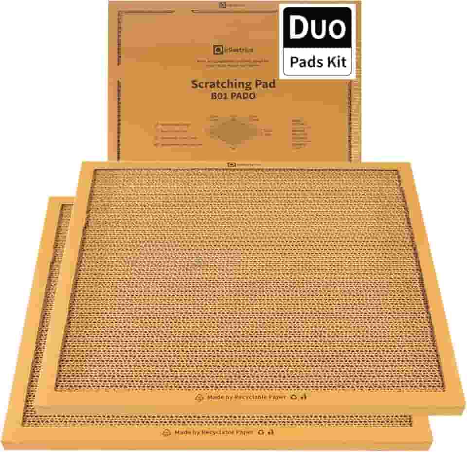 Placa para arranhar gatos, arranhadores ondulados recarregáveis e combináveis para gatos internos, papelão dupla face e reciclável (pacote com 2)