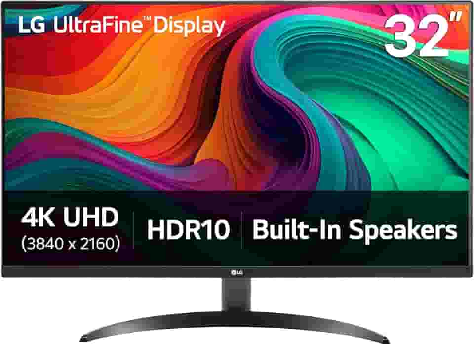 LG Monitor de computador 32UR500K-B Ultrafine 81.3 cm 4K UHD (3840x2160) Alto-falante integrado HDR10 5Wx2, controle na tela, modo leitor, cintilação, seguro, design sem bordas HDMIx2 DisplayPort