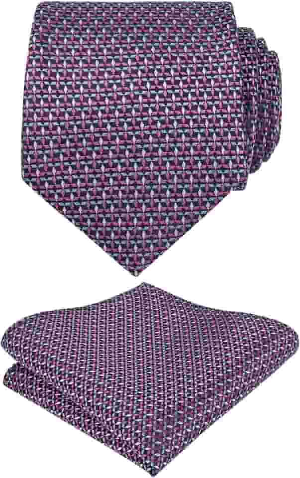 Conjunto de gravata masculina com estampa geométrica de 8 cm com bolso quadrado