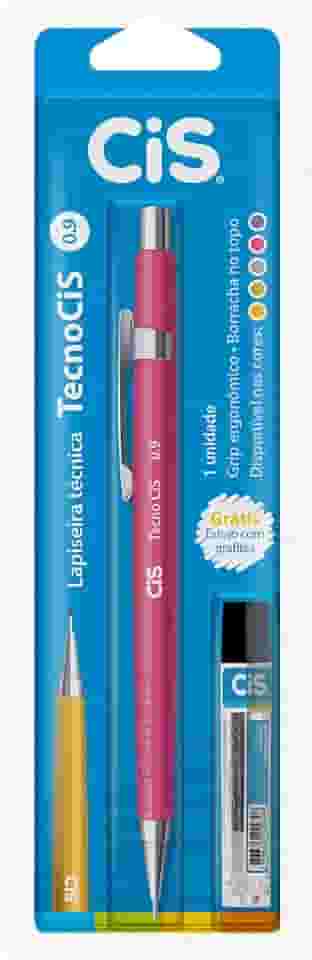 Lapiseira Técnica Tecnocis 0.9 mm Blister Lapiseira CIS, Rosa
